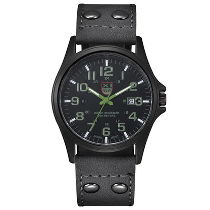 Genuine XINEW Brand Men Watches Black Students Fashion Leather Band Sports Date Quartz Wrist Watch Montre Homme Reloj Hombre
