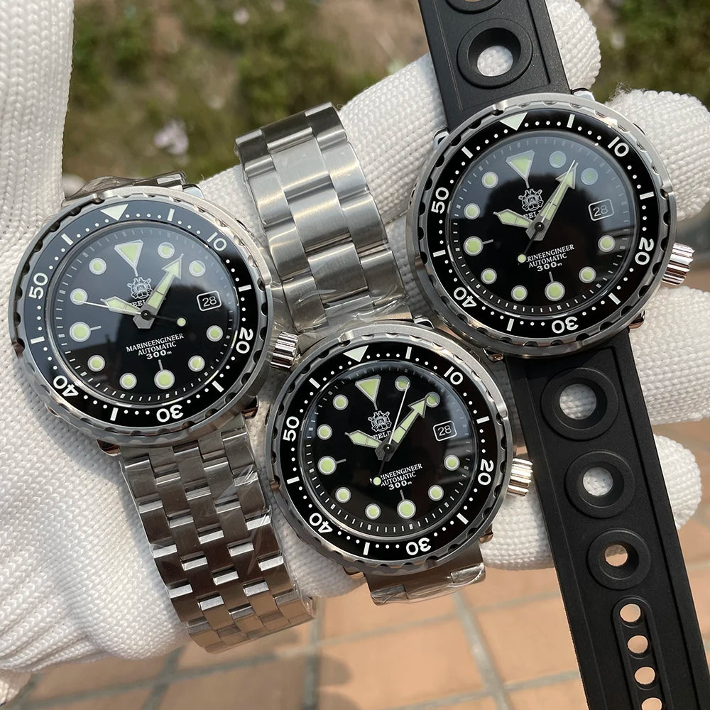 STEELDIVE SD1975 Mens Automatic Watches Men Dive Watch 300m Waterproof Mechanical Wristwatch C3 Luminous Clock Sapphire Mirror