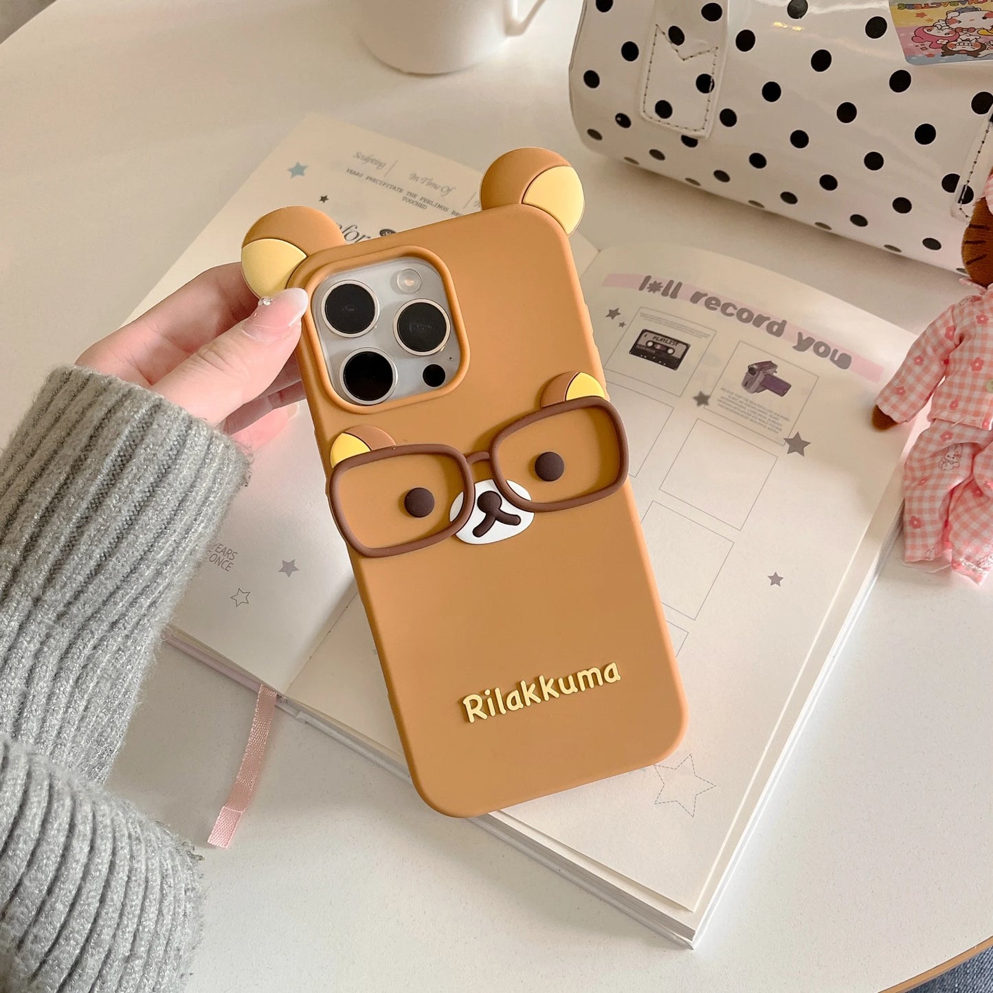 New Glasses Rilakkuma For iPhone 17 16 15 14 13 12 11 Pro Max Plus 6 7 8 Plus Silicone Soft Cover Case