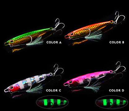 Metal Jig 10G - 60G Artificial Baits Hard Baits Vibrant Fishing Lures for Freshwater & Saltwater