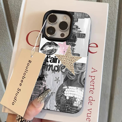 Stylish Phone Case For iPhone 17 11 13 12 15 14 16 Pro Max XS XR X 7 8 Plus 17 Air Eiffel Tower Light Ball Lychee Texture Cover