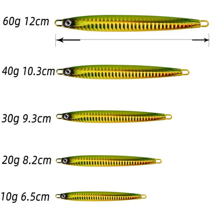 Metal Jig Fishing Lure Slow Cast Jigging Spoon 10G 20G 30G 40G 60G Sea Bass Lure Artificial Bait Fishing Gear