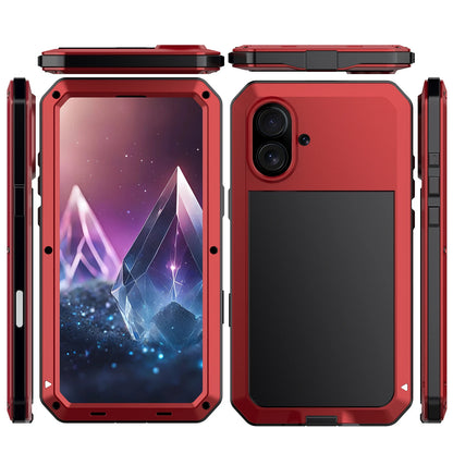 Shockproof Metal Glass Case for iPhone 17 16 15 14 Plus 13 12 11 Pro Max XR Xs Max SE 8 7 Heavy Duty Anti-slip Anti-Abrasion