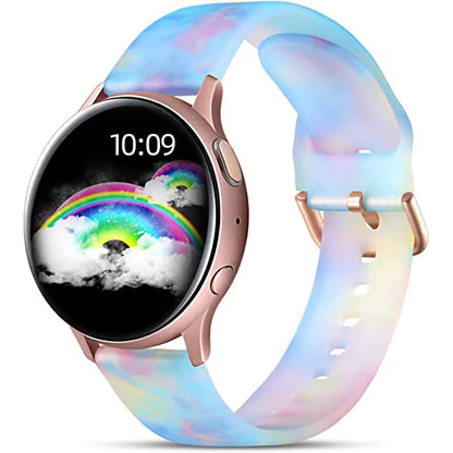 20mm Floral Band For Huami Amazift GTS 4/2/2e/3/GTS2 Mini/GTR 42mm Watch Bracelet Amazfit Bip 3 Pro Transparent Silicone Strap