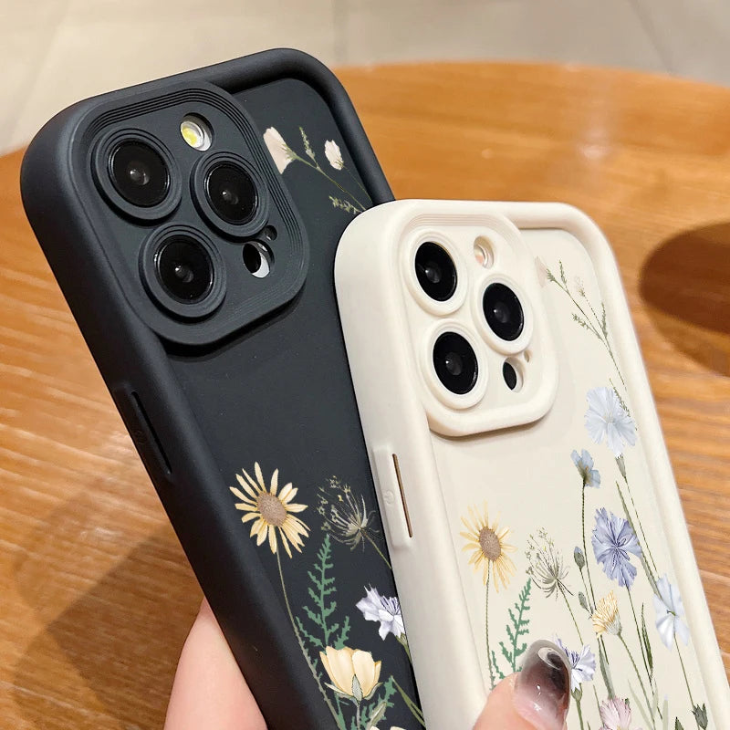 IPhone 17 16e 15 16 Pro Max 14 13 12 Pro Max 15 16 Plus Air 11 Case Flowers Pattern Shockproof Soft TPU Silicone Phone Cover