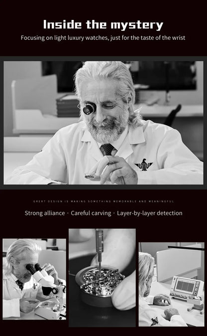 OUPINKE 3250 Original Men's Watch Deep Waterproof 3D Skeleton Stainless steel Automatic Mechanical Wristwatch Men Official Watch