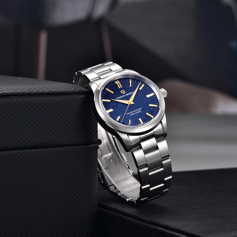 PAGANI DESIGN New Men Quartz WatchesTop Brand Sapphire Glass AR Coated Watch100M Waterproof Stainless Steel Watch for Men
