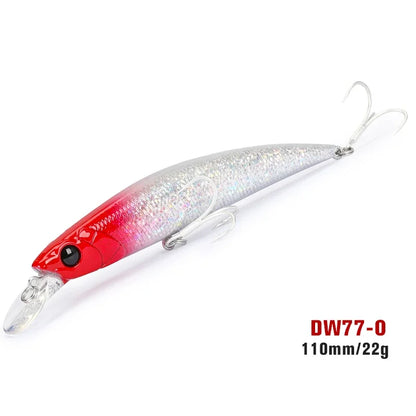Sinking Minnow 110S DW77 110mm 22g Long Casting Fishing Lure Large Trout Seabass Sea Fishing Hard bait