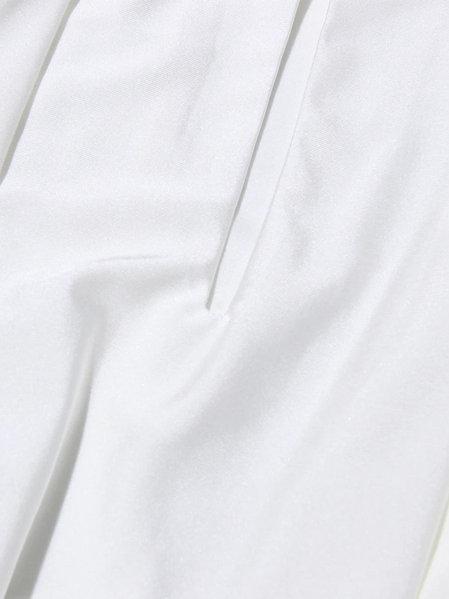 TWOTWINSTYLE Solid Slimming Fashion Mini Dresses for Women High Waist Patchwork 3D Flower Temperament Dress Female Clothing New