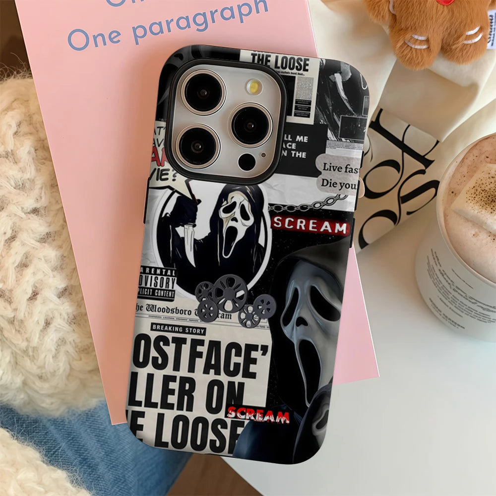 Scream Halloween IPhone17 Must-Haves Phone Case for IPhone 17 16 15 14 13 12 11 Pro Max Plus Double-layer Back Cover