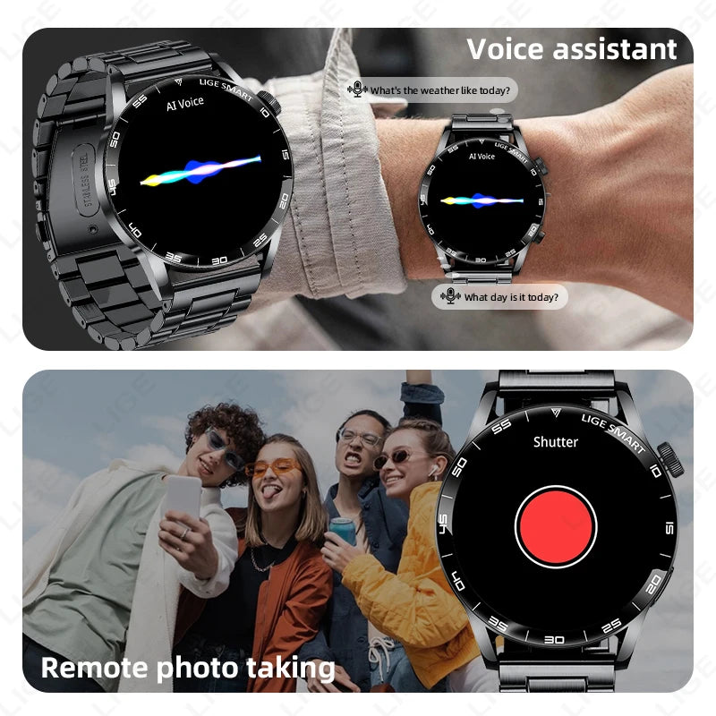 LIGE 2025 New Smartwatch Men For Android iOS Phone 1.38" HD Bluetooth Call Heart Rate Monitor Waterproof Sport Smart Watch Women