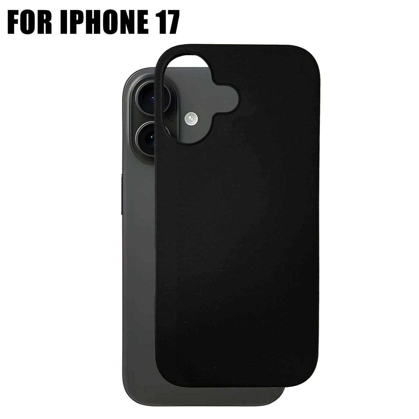 Soft Touch Full-Body Protective Phone Case Shockproof Anti-Scratch Black Phone Covers for iPhone 17ProMax/17 Pro/17 Air/17