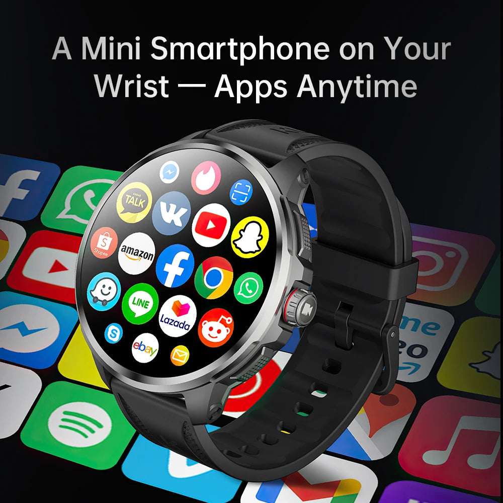 KUMI Watch X3 Pro Android 4G WiFi Smartwatch, 1.75" AMOLED, GPS, 200MP Camera, 32GB, Waterproof, Fitness Tracking Smart Watch