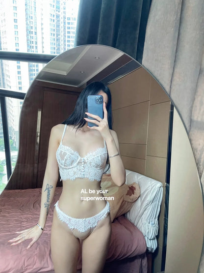 Sutiã Redutor Com Laço Francês Anti Queda - Aro Macio Costas Belas Conjunto Puro Desejo Tushy Hot