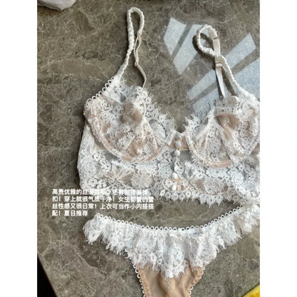 Sutiã Redutor Com Laço Francês Anti Queda - Aro Macio Costas Belas Conjunto Puro Desejo Tushy Hot