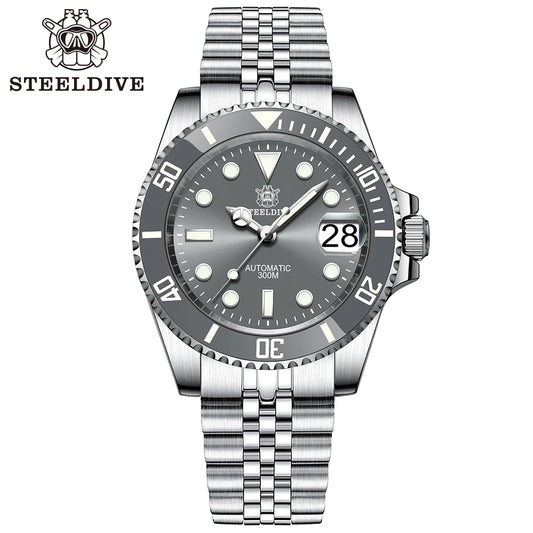 STEELDIVE SD1953 Water Ghost Ceramic Bezel Sapphire Mirror Swiss Luminous NH35 Movement Dive 30Bar Waterproof Mechanical Watch