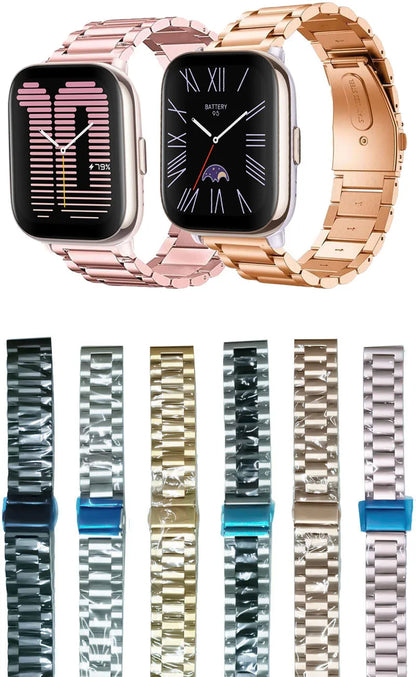 WatchBand For Amazfit Active/GTS 2/3/4 Mini Strap GTR 2/3/4 42 47mm stainless steel Bracelet For Amazfit Bip 3 5 Band