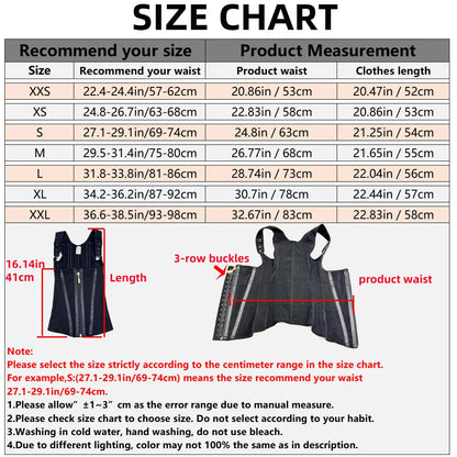 Body Shaper Shapewear Women Vest Tops Double Compression Waist Trainer Corset Adjustable Zipper and Hook-eyes