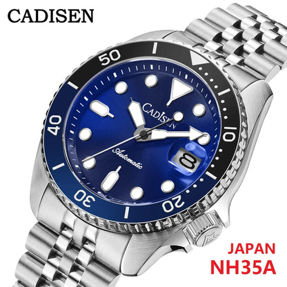 New CADISEN BGW9 Strong Glow Business Watch Diving Men's Automatic Watches Men Mechanical Wristwatch 200m Waterproof  Japan NH35