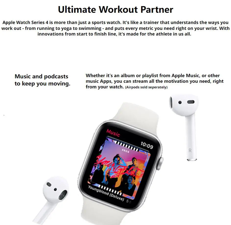 Original Apple Watch Series 4 Smartwatch 40MM/44MM GPS Aluminum with Sport Band