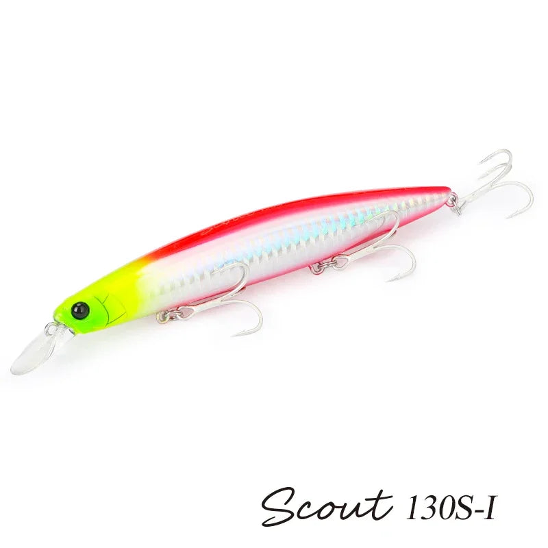 Sinking Minnow Fishing Lure SCOUT 130mm 24g Long Casting Seabass Flounder Artificial Large Sea Fishing Hard Baits
