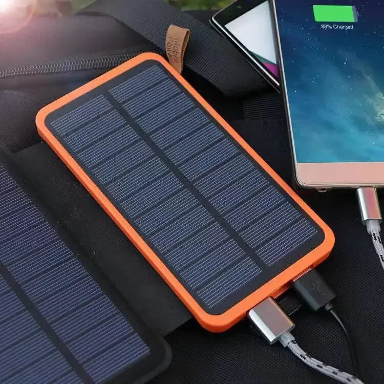 200000mAH Solar Power Bank Folding Solar Panels 5V 2A USB Output Portable Outdoor Camping Sun Power For IPhone Android