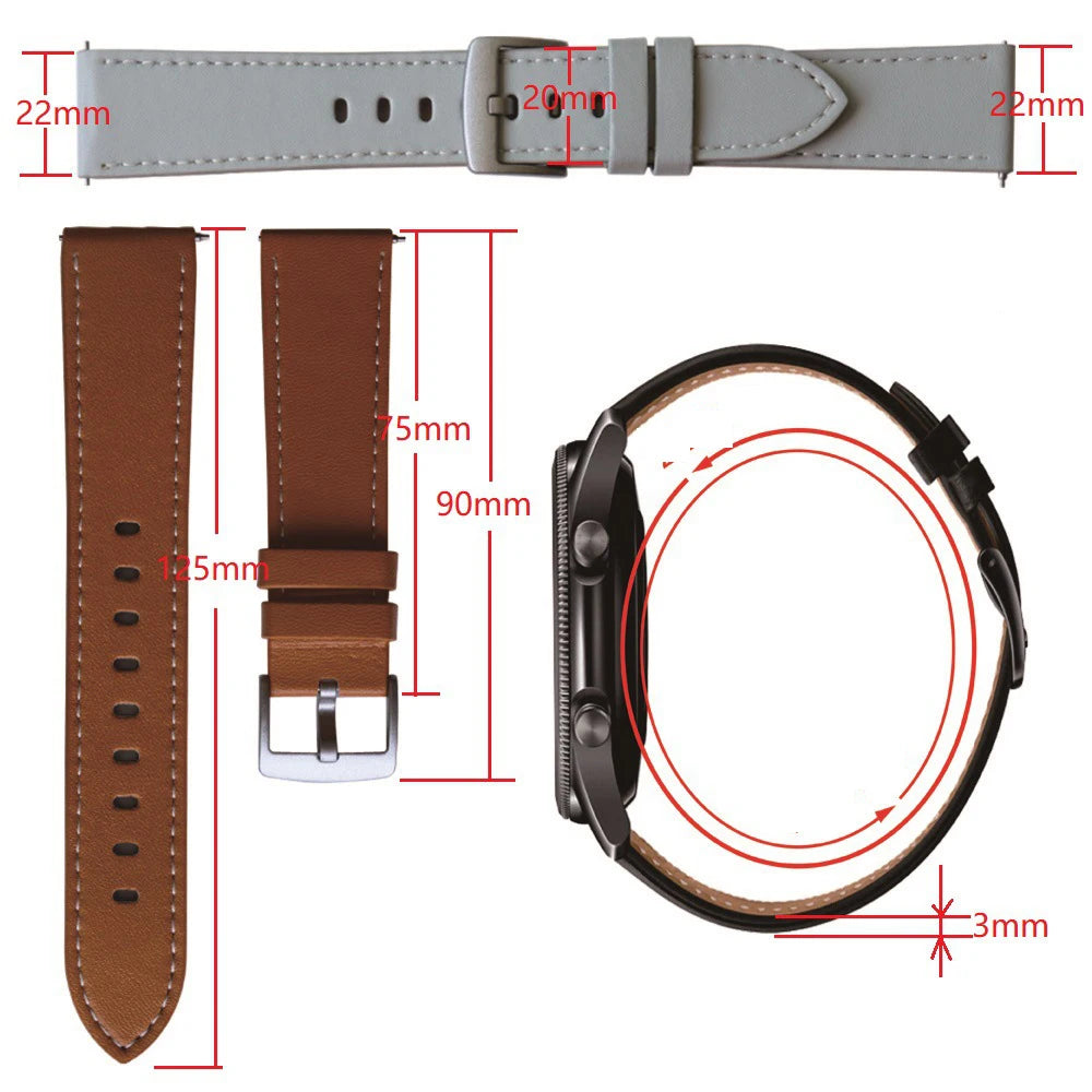 Strap For Amazfit Active/GTS 4 Mini/GTS 3/GTS 2/GTS 2E Leather Band Bracelet For Amazfit GTR 42mm/Mini Watchband Wristband