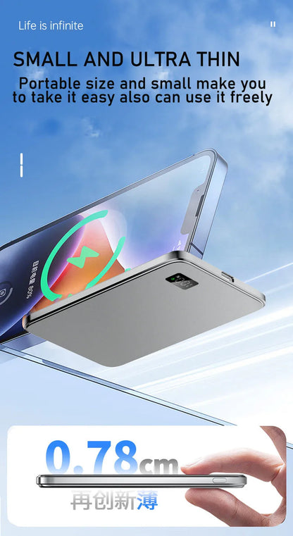 10000mAh Ultra Slim Magnetic Wireless Power Bank PD20W Auxiliary Spare battery For magsafe iphone 16 15 14 13 12 11 pro max F20