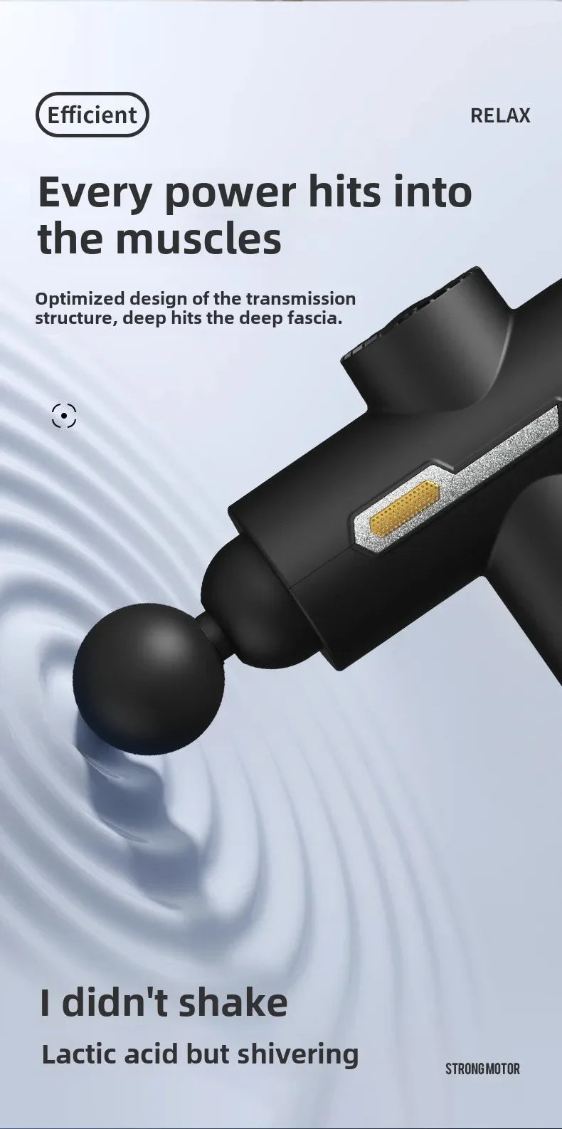 Massage Gun LED Display Fascia Deep Muscle Relax Body Massager Electric Fitness Equipment Noise Reduction
