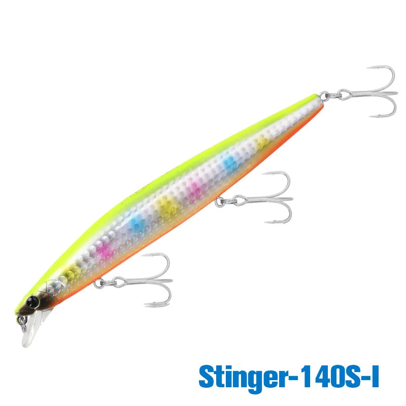 Minnow Sea Fishing Lure STINIGER 140mm 26g Piston Weight Ultra Long Casting Seabass Inshore Hard Baits