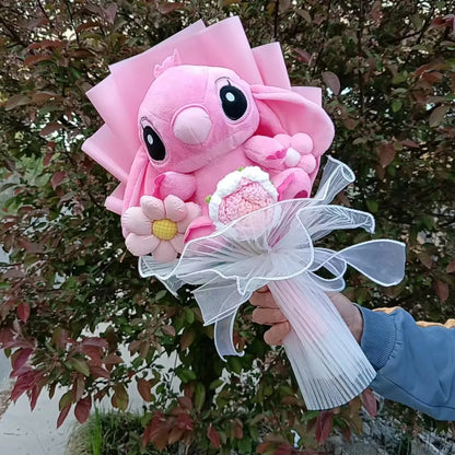 Lilo & Stitch Bouquet Major Holiday Gift PVC Rose Sunflower Anime Stuffed Doll Birthday Girl Valentine'S Christmas Day Girl Gift