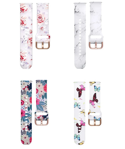 20mm Floral Band For Huami Amazift GTS 4/2/2e/3/GTS2 Mini/GTR 42mm Watch Bracelet Amazfit Bip 3 Pro Transparent Silicone Strap