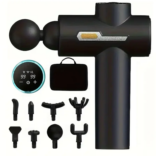 Massage Gun LED Display Fascia Deep Muscle Relax Body Massager Electric Fitness Equipment Noise Reduction