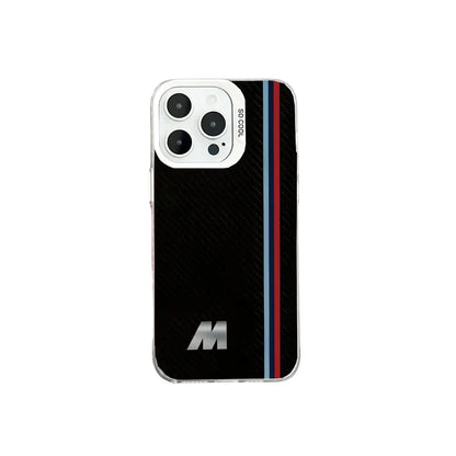 Striped letter M pattern phone case for iPhone 17 16 15 14 13 12 11 Pro Max/Pro/Plus Drop and shock resistant back cover