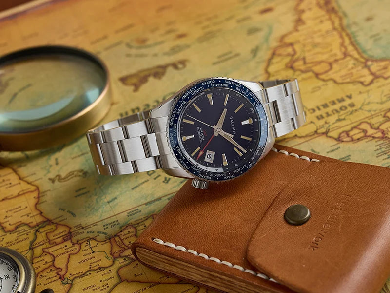 Baltany 2025 New Nh34 Gmt Men's Mechanical Watch 40Mm Sapphire Luminous C3 Stainless Steel Waterproof Sports 20Bar Watches for M