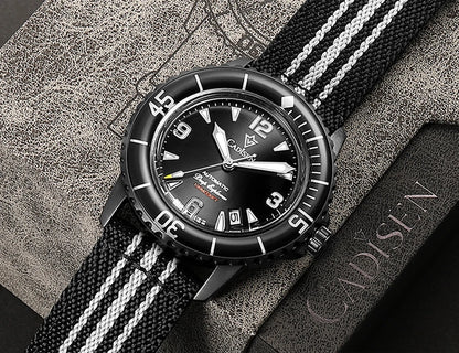 CADISEN Deep Explorer Automatic Mechanical Watch Man Canvas Strap Wristwatch MIYOTA  Luxury Luminous Waterproof Watches