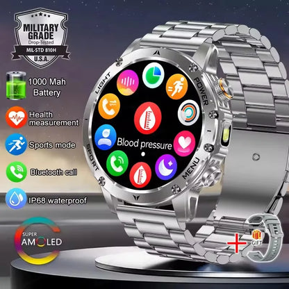 T-REX3 1000mAh Big Battery Smart Watch HD Bluetooth Call 1.7inch Large Sceen LED Flashlight Sports Waterproof Smartwatch Men