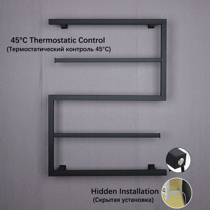 Electric Towel Rack.Bathroom Electric Heated Towel Rail.Smart Towel Warmer.Creative Bath Towel Radiator.Hidden Wire