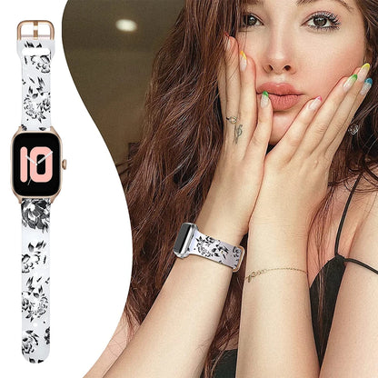 20mm Floral Band For Huami Amazift GTS 4/2/2e/3/GTS2 Mini/GTR 42mm Watch Bracelet Amazfit Bip 3 Pro Transparent Silicone Strap