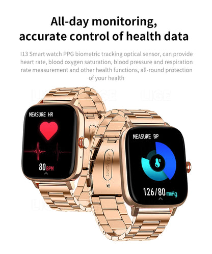 LIGE Men Smart Watch Women Custom Dial Smartwatch For Men Android IOS Waterproof Bluetooth Watches Full Touch Bracelet Clock Man