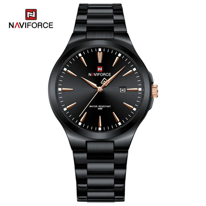 NAVIFORCE Original Design Fashion Men's Watches Stainless Steel Simple Calendar Male Waterproof Wristwatches Relogio Masculino