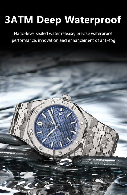 POEDAGAR Original Luxury Man Watch Date Luminous Waterproof Stainless Steel Men Wristwatch Fashion Business Quartz Men's Watches