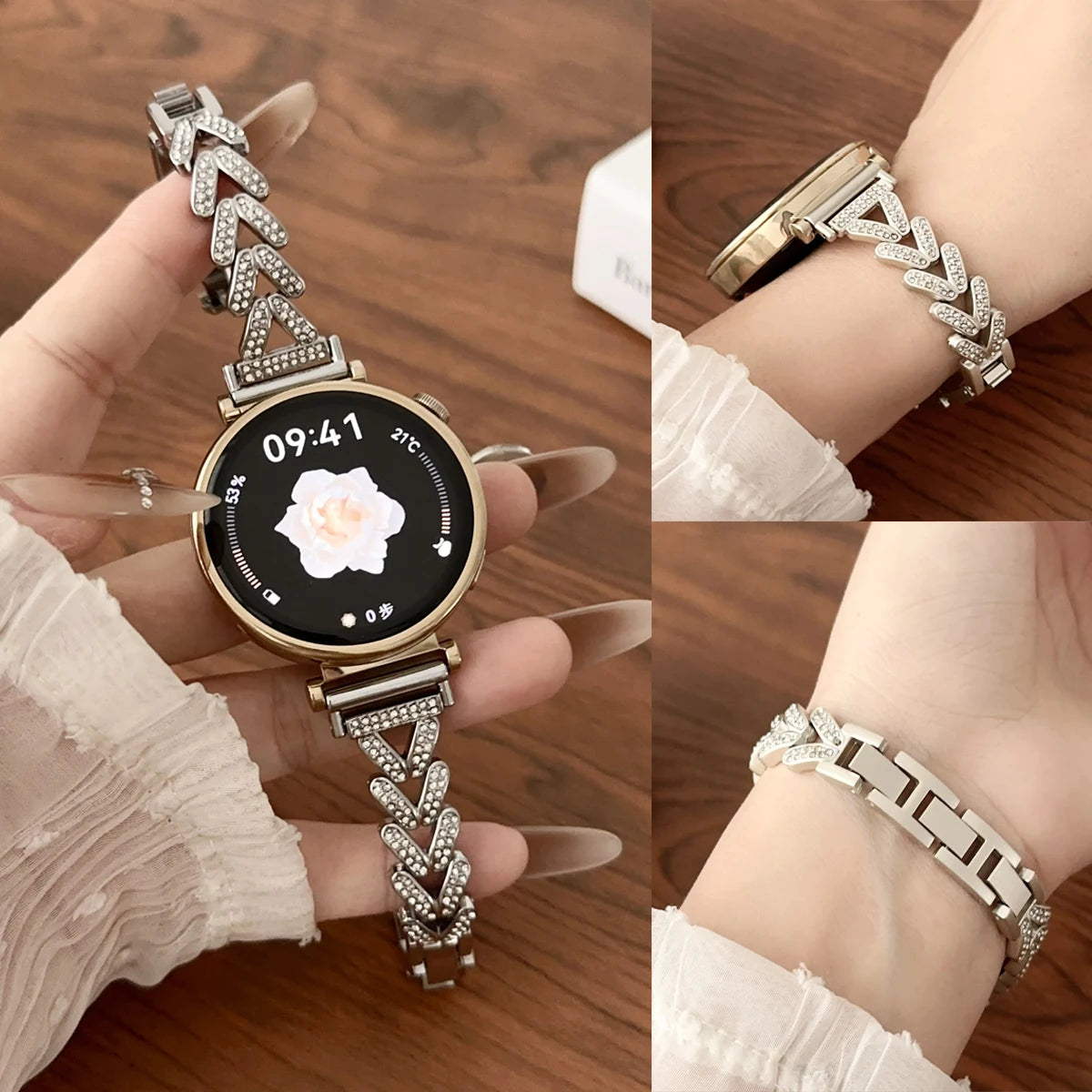 Metal Diamond strap for Samsung Galaxy Watch 7/6/5 pro/4/Classic/active Gear s3 20mm 22mm bracelet Huawei GT/2/GT2/3 Pro 4 band