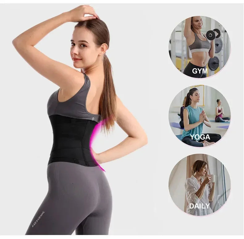 Belt Tummy Control Body Shaper with Triple Wrap Corset Workout Sweat Band Sports Slimmer Gym Girdle Shaper