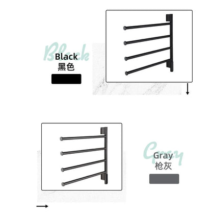 Electric Heating Towel Rails 180° Rotation Left & Right SUS304 Bathroom  Wall Mounted Towel Warmer Holder  220V