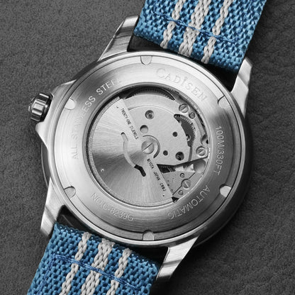 CADISEN Deep Explorer Automatic Mechanical Watch Man Canvas Strap Wristwatch MIYOTA  Luxury Luminous Waterproof Watches