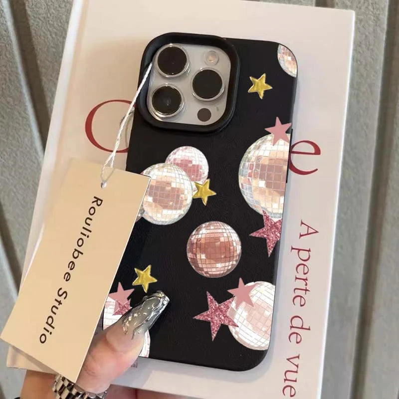 For iPhone 17 16 15 14 13 12 11 Pro Max Case Vintage Lip Print Leopard Print Pool Cover For iPhone 17Air 16 15Plus X XS XR Funda