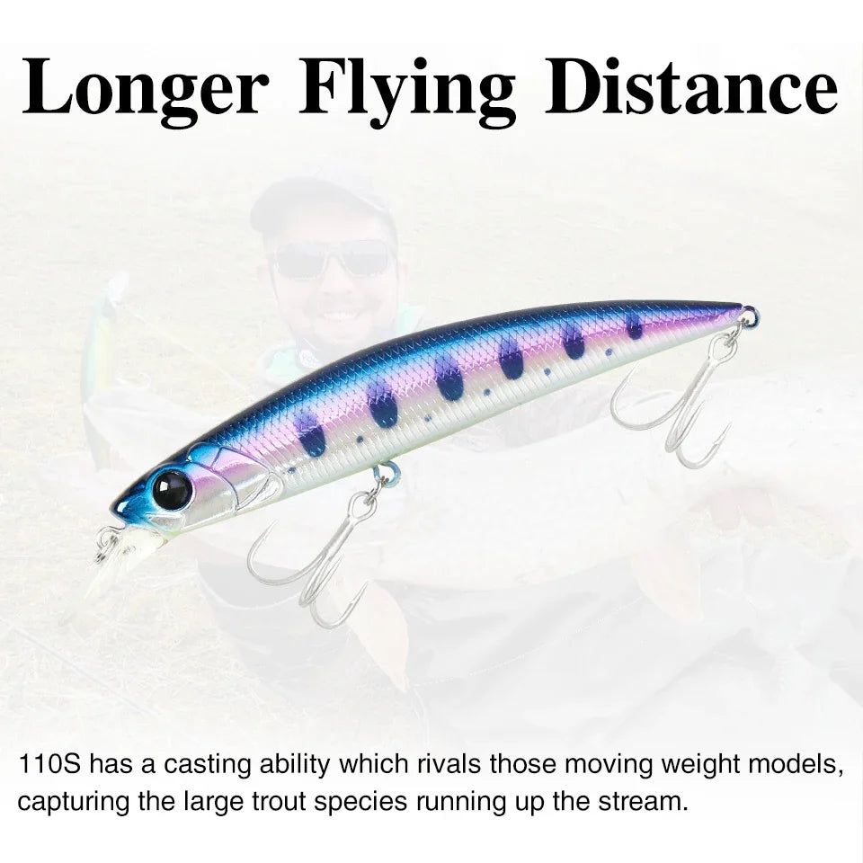 Sinking Minnow 110S DW77 110mm 22g Long Casting Fishing Lure Large Trout Seabass Sea Fishing Hard bait