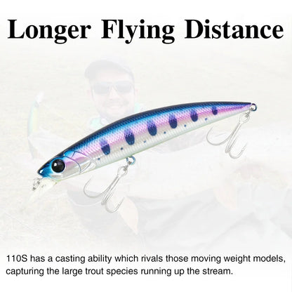 Sinking Minnow 110S DW77 110mm 22g Long Casting Fishing Lure Large Trout Seabass Sea Fishing Hard bait