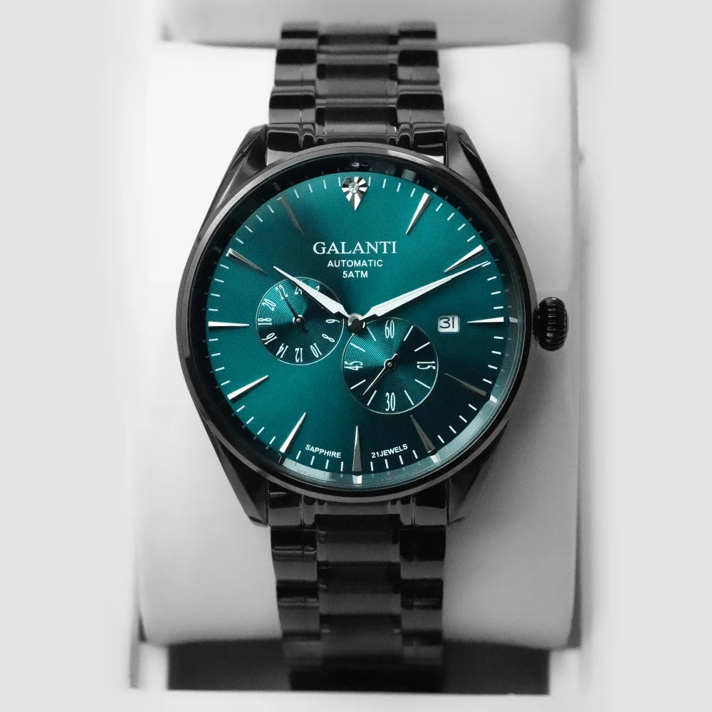 CADISEN Watch Man Automatic Mechanical Watches Man Blue Green Dial Stainless Steel Sapphire Glass MIYOTA 82S7 40mm Wristwatch